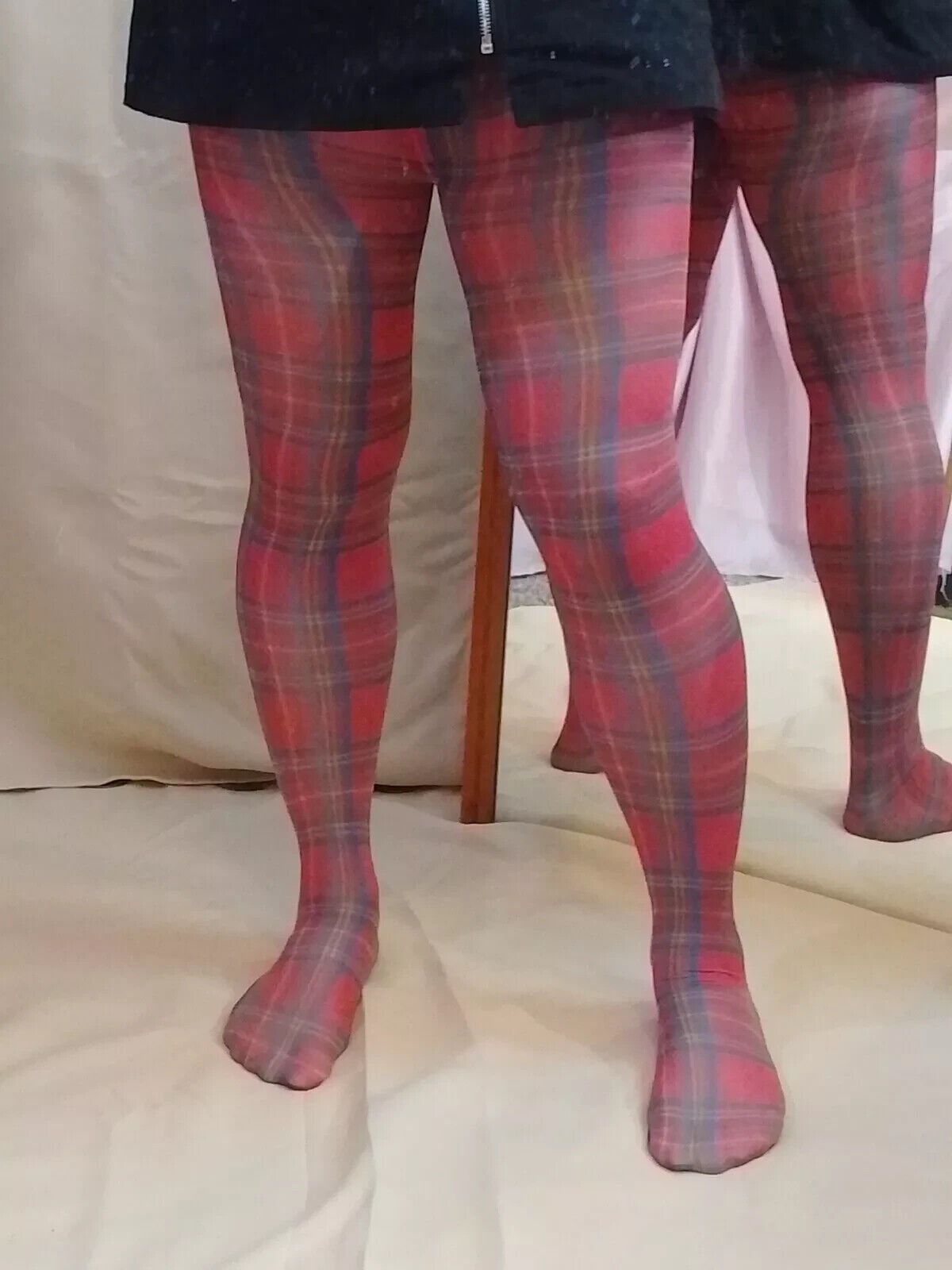 Tartan Tights Plaid Pattern One Size Goth Rock Festivals Punk Scottish Printed