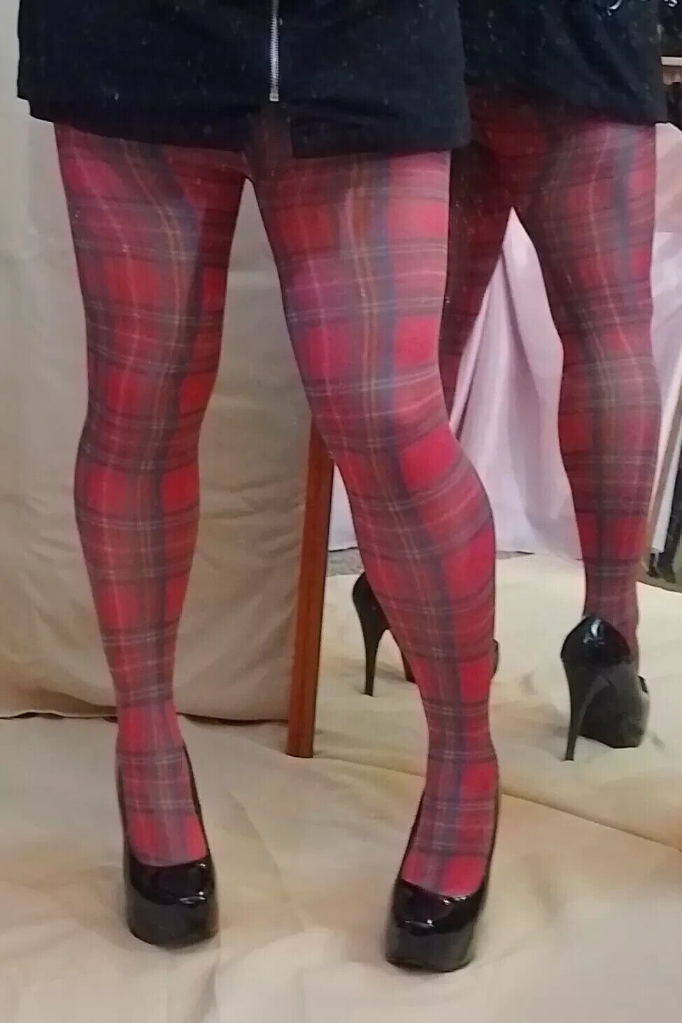 Tartan Tights Plaid Pattern One Size Goth Rock Festivals Punk Scottish Printed